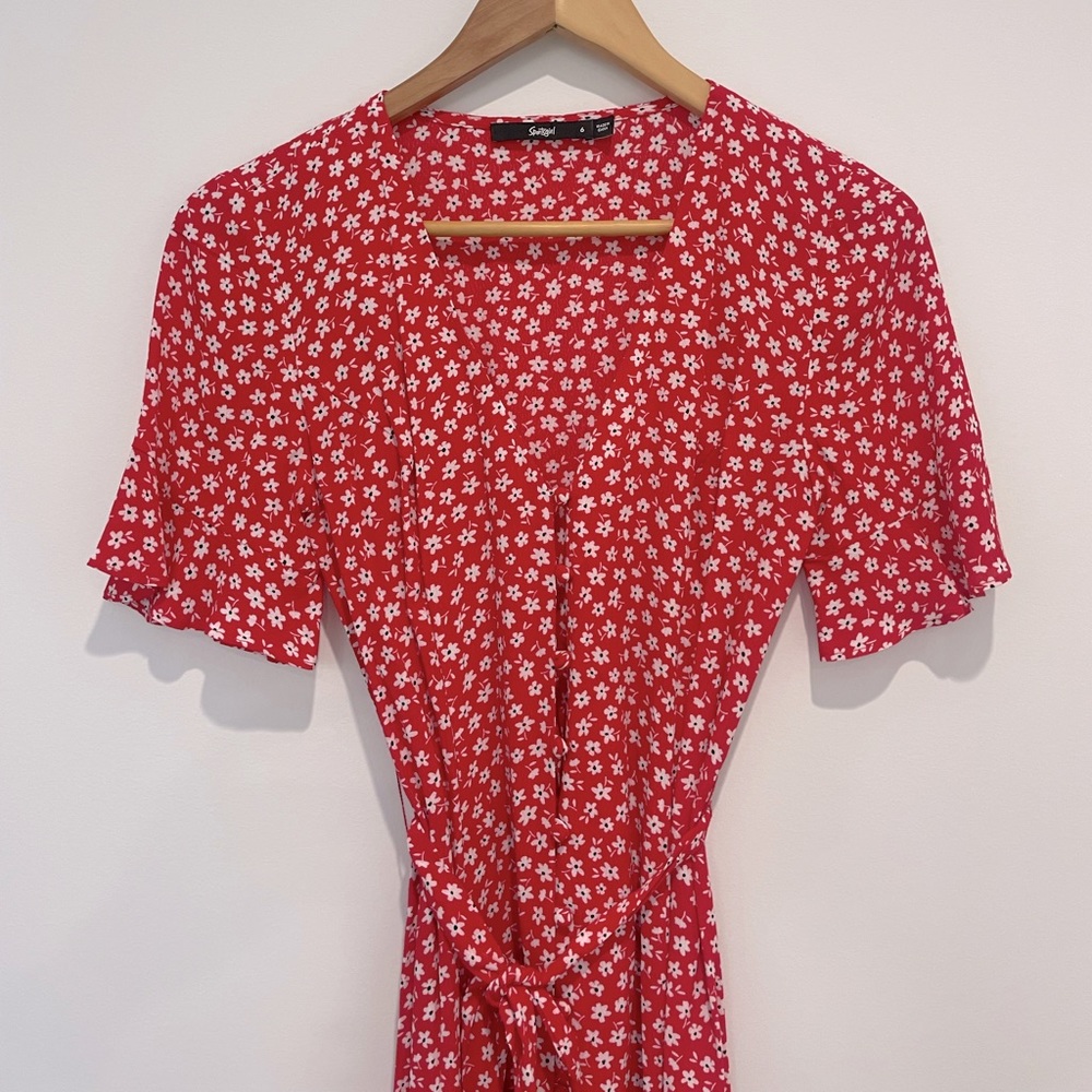 Red Floral Sportsgirl Dress ❤️ - Picture 3 of 14